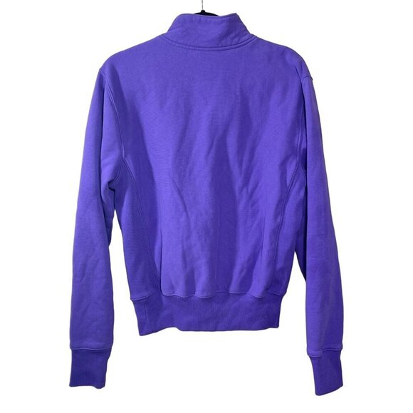 VTG Champion Men's Sweatshirt Reverse Weave Purple Small Mock Neck Snap - Picture 2 of 6